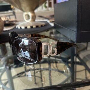 Dolce & Gabbana Brown Sunglasses with Gold Accents